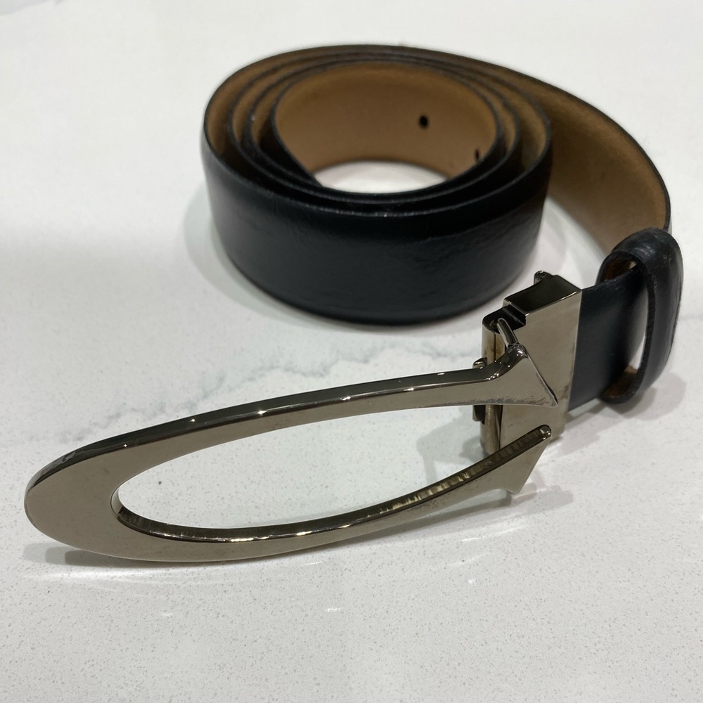 Cerruti 1881 Black Belt with Modern Silver Buckle